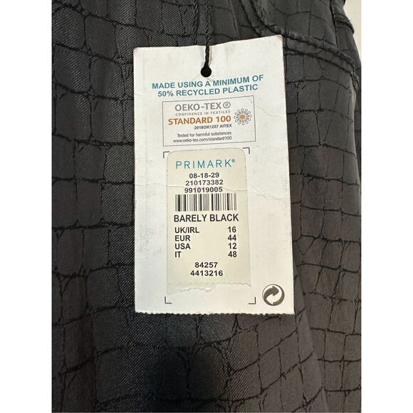 Primark women’s faux leather high waisted black flare pants size 12 NWT #38-0976 - Picture 6 of 9